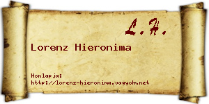Lorenz Hieronima névjegykártya